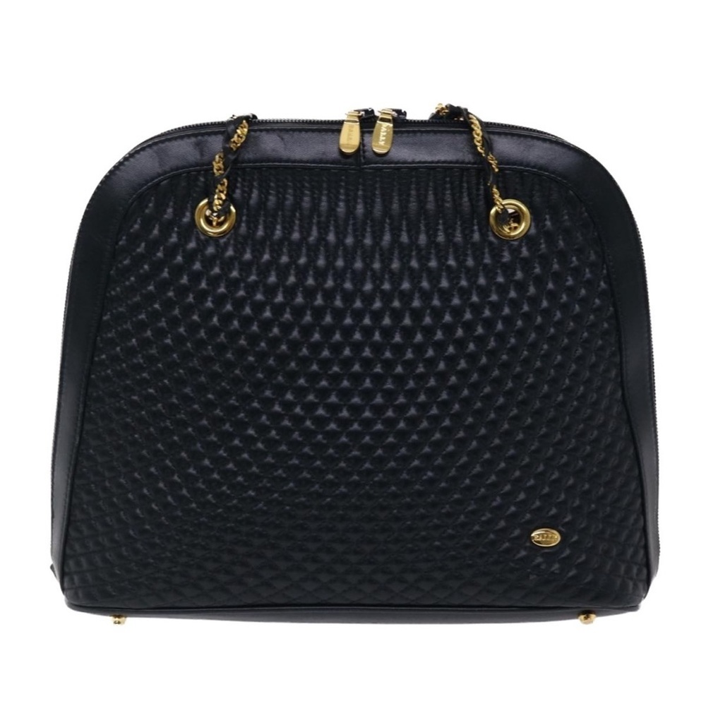 BALLY LUXURY Quilted Lambskin Mattelaisse pattern in black onyx stain
